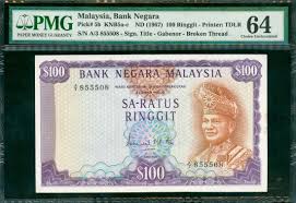 Currency exchange in malaysia is fairly easy. 367 Bank Negara Malaysia 100 Ringgit 1st Series No Date 1967 L