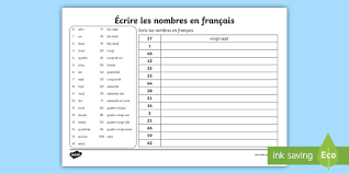 Choose a language and start learning! French Numbers Worksheet Elementary Twinkl Canada