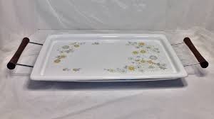 Vintage Corning Ware White Serving Tray Amp Rack P 35 B Floral Bouquet For Sale 14 95 See Photos Money Back Guarantee Vintage Corning Ware White Servin