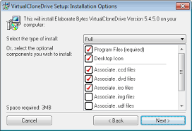 It is a small and simple install, around 3 mb in total. Virtual Clonedrive