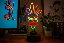 Crash Bandicoot Neon Light Aku Aku The ultimate games room decor in vivid neon light. crash bandicoot neon light aku aku