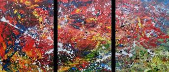 Die pandemie ist für viele eine einsame zeit. Hochwertige Kunst Auf Leinwand Abstraktes Acrylgemalde Aus Drei Teilen Modernes Triptychon In 100x210cm Von Alex Zerr