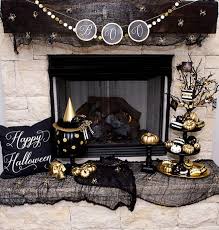 25 more halloween decoration ideas for a shelf, mantel, or console table. Black Gold Halloween Mantel Ideas By Lillian Hope Designs