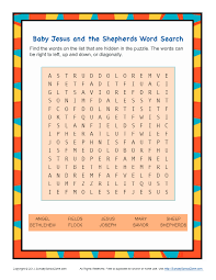 Baby Jesus And The Shepherds Bible Word Search