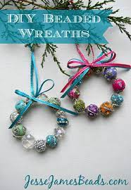 Beaded Wreath Ornaments Christmas Ornaments Christmas Ornament Crafts Beaded Christmas Ornaments