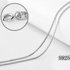 0 8mm Authentic Italy 925 Silver Box Chain Necklace 16 20inch For Choice Sterling Silver Necklace Sterling Silver Necklace Chain Necklacesilver Necklace Aliexpress