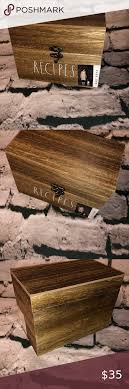 Nwt Rae Dunn Wooden Recipes Box Nwt Rae Dunn Wooden Recipes Box Wooden Box With Gold Accent Hinges Perfect To Store Al In 2020 Recipe Box Wooden Dunn Wooden Boxes