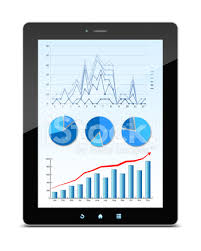 Business Growth Chart In Digital Tablet Pc Clipping Path