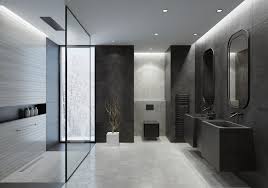 Home designed by daryl carter, striped stone tiles draw the eye down while. Grey Bathroom Ideas Bathroom Design Ideas Dbs Bathrooms