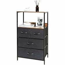 A wide variety of rustic dressers options are available to you, such as appearance, specific use. Rustic 4 Drawers Dresser With Shelves Closet Storage Organizer Black For Sale Online