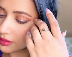 Triple Chevron V Ring: Mixed Metal Sterling Silver & 14K Gold Fill