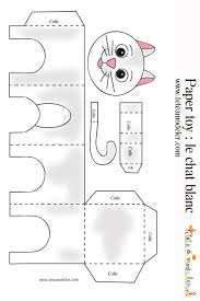 Modele Chat Blanc A Imprimer Sur Tete A Modeler Jouets En Papier Paper Toy Animaux En Papier