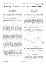 Modeling and Simulation of 1.5MW Wind Turbine