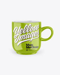 Glossy Mug Mockup In Object Mockups On Yellow Images Object Mockups