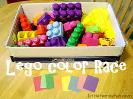 Little Family Fun Lego Towers By Color Activities For Boys Preschool Colors Large Lego Blocks