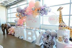 The Prettiest Dreamy Pastel Safari Baby Shower Kidsbirthdays Best Balloon Party Styling Party Party Balloons Safari Baby Shower Balloon Backdrop