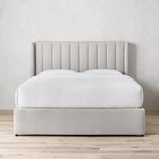 Bed with headboard and footboard same height as boyfriend pillow. Channeled Bed Headboard Luxury Beds Williams Sonoma