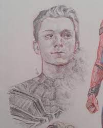 1024x705 tom holland spider man drawing by ajwensloff. Just To Clarify This Is Not My Art Work I Only Saved It To Have A Go At Drawing It Later On To Find The Real Marvel Drawings Spiderman Art Avengers