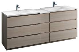 Golden elite is excited to offer its bathroom vanities at unbeatable prices. Fresca Lazzaro 84 Double Sink Cabinet With Integrated Sinks Transitional Bathroom Vanities And Sink Consoles By Serenity Bath Boutique Houzz