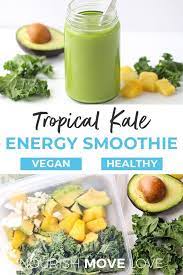 Kale Pineapple Energy Smoothie Recipe Nourish Move Love Recipe Energy Smoothies Energy Smoothie Recipes Kale Smoothie