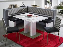 White kitchen nook corner dining breakfast table bench booth & beige cushion set. Corner Dining Table Booth Novocom Top