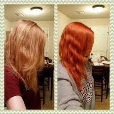 So This Is What Natural Red Henna From Henna Maiden Does To Strawberry Blonde Hair Left On For 3 Hours Not Sure How Red Henna Hair Ginger Hair Dyed Red Henna
