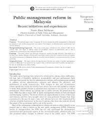 Determining the important factors affecting final account closing. Pdf Public Management Reform In Malaysia Recent Initiatives And Experiences Hasif Wan M Academia Edu