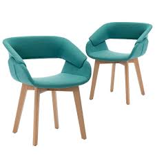 Amazing gallery of interior design and decorating ideas of teal kitchen island in kitchens by elite interior designers. Teraves Dining Chair Set Of 2 Office Lounge Living Room Kitchen Chair With Wooden Legs Dining Room Chairs With Armrests And Backrest 2 Pcs Green Buy Online In Cook Islands At Cook Desertcart Com