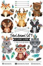 Tribal Animals Clipart Tribal Woodland Animals Clipart Set 1 Etsy In 2020 Tribal Animals Animal Clipart Woodland Animals