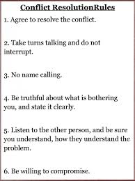 Conflict Resolution Rules Conflict Resolution Skills Conflict Resolution Counseling Activities
