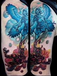 Mural de san miguel arcángel luchando contra satanás. Top 73 St Michael Tattoo Ideas 2021 Inspiration Guide