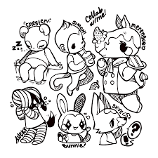 Download or print this amazing coloring page: Cynischism On Twitter Little Animal Crossing Coloring Page Collab With Meee You Can Paint Over The Lines If You Want Tag Me So I Can See What You Did P You