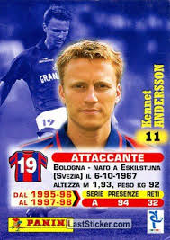 Från 1995 till 1999 bollnäs folkhögskola med mikael mario valentin brännström och andra. Card 11 Kennet Andersson Panini Calcio Cards 1998 1999 Laststicker Com