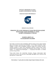 Ipg kampus sarawak jalan bakam, 98009 miri, sarawak no. Instrumen Persepsi