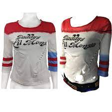 I'm looking for the id of the font used on harley quinn's shirt in the movie, which reads daddy's lil monster. i know i've seen it before but the name eludes me. Harley Quinn Ripped T Shirt Daddy S Lil Monster Suicide Squad Cosplay Costumes Wish