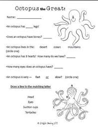 Octopus The Great Fact Worksheet Homework Printable Freebie Ocean Activities Preschool Math Activities Preschool Ocean Activities