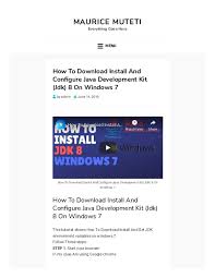 The jdk is a development environment for building applications using the java programming language. Pdf How To Download And Install Java Development Kit Jdk 8 And Setup Environment Variables On Windows 7 Maurice Muteti Academia Edu