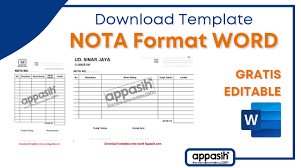 Download Nota Kosong Format Word Gratis Editable