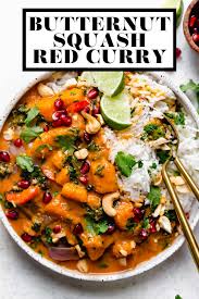 Butternut Squash Red Curry Vegan Dairy Free Plays Well With Butter Recipe In 2020 Coconut Curry Sauce Red Curry Recipe Curry Recipes