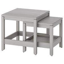 Wipe clean using a damp cloth and a mild cleaner. Havsta Nest Of Tables Set Of 2 Grey Ikea