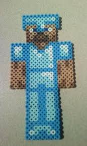 Minecraft Diamond Steve By Kittengrey Minecraft Beads Minecraft Perler Diy Perler Beads