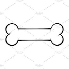 Black And White Outlined Dog Bone Bone Drawing Dog Bone Outline Drawings
