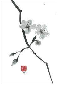 Original Art Two Flowers In Japanese Style Etsy Cherry Blossom Watercolor Art Japanese Art