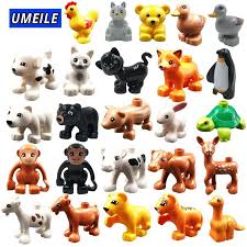 Umeile Block Brick Diy Zoo Animal Series Big Particle Building Blocks Penguin Fox Kids Baby Toy Compatible With Duplo T Baby Bath Toys Zoo Animals Bricks Diy