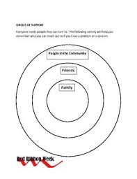 Circles Of Support Activity For Red Ribbon Week Therapy Worksheets Counseling Activities School Social Work