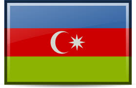 In het midden zijn een witte halve maan en achtpuntige ster. Vlag Van Azerbeidzjan Vectorafbeelding Voor Openbaar Gebruik