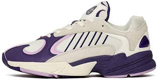 These come with a white and purple upper, three white stripes outlined in purple, and a white and purple sole. Amazon Com Adidas Yung 1 Dragon Ball Z Frieza D97048 White Purple Fashion Sneakers