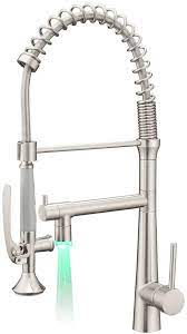 Maybe you would like to learn more about one of these? Aimadi Pull Down Kitchen Faucet With Sprayer Commercial Single Handle Stainless Steel Brushed Nickel Kitchen Sink Faucet With Led Light Amazon Com