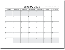 These free printable january 2021 calendar planners will help you set your goals, organize your here are twelve beautifully designed calendars that are perfect for your monthly planning. Printable Free 2021 Calendars Printable Calendar