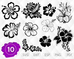 Hibiscus Svg Floral Svg Hibiscus Clipart Hawaii Svg Hibiscus Monogram Hawaii Flower Svg Hibiscus Cricut Stencil Flower Outline Flower Drawing Flower Svg